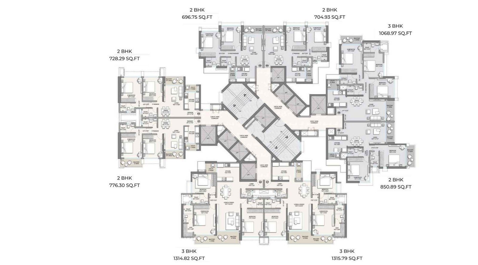 The-Address-by-GS-Raymond-Wadala-Typical-Floor-plan-tower-3-23-to-26-th-floors